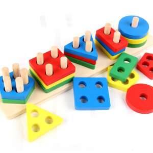 Joc Montessori de sortare a formelor geometrice 97491526 - Jocuri de sortare a formelor