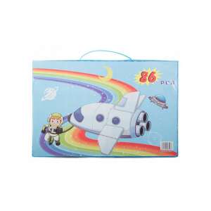 Set de artă 86 piese în cutie - desen, pictură, creație, creioane colorate, pensule, vopsele, accesorii artistice 97492486 - Papetărie