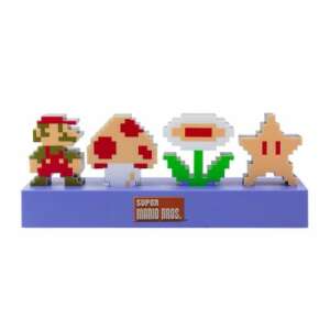 Paladone Super Mario Bros. Icons Light, eine 30 cm breite Lampe mit Mario, einem Pilz, einer Blume und einem Stern - Paladone