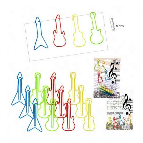 Gitár Gemkapocs Szett - 12 db - Színes