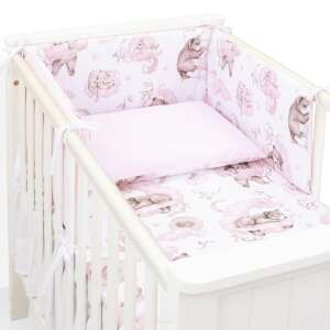 MTT Kiságy Ágyneműszett - Rózsaszín Felhők Macikkal - 100x135cm