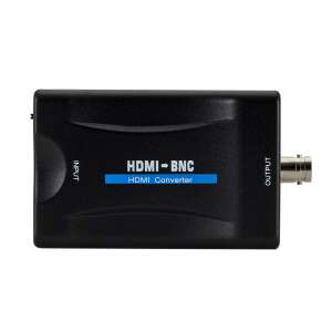 HDMI -> BNC átalakító adapter, HDMI anya -> BNC anya, audio-video konverter, Kompatibilis Laptop / PC / TV / DVD, fekete