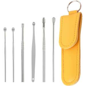 6 piece metal ear cleaning tool set with carrying case - OEM