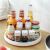 Rotating spice rack organizer with various sauces and spices