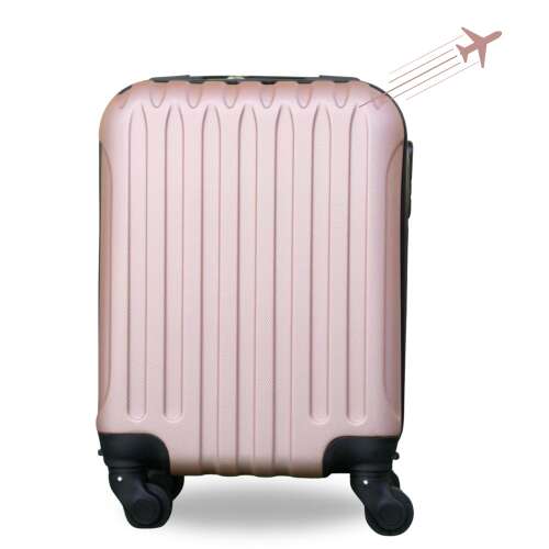 LEONARDO DA VINCI XS size cabin suitcase with ribbed design and removable wheels - Rose Gold