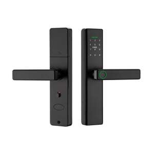 MaGeCa Wireless Smart Lock, Remote Control, 5 Access Modes, Tuya Android and IOS Compatible App, Fingerprint, PIN Code, 2 Keys, 2 Cards, Black