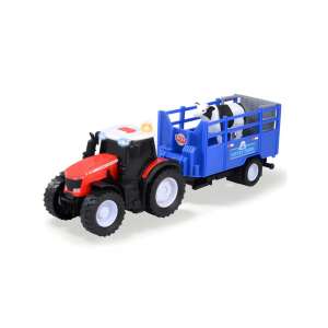 Hračka traktor Dickie Toys Massey Ferguson Animal Trailer s prívesom a kravou, svetelné a zvukové efekty - Autá a vozidlá