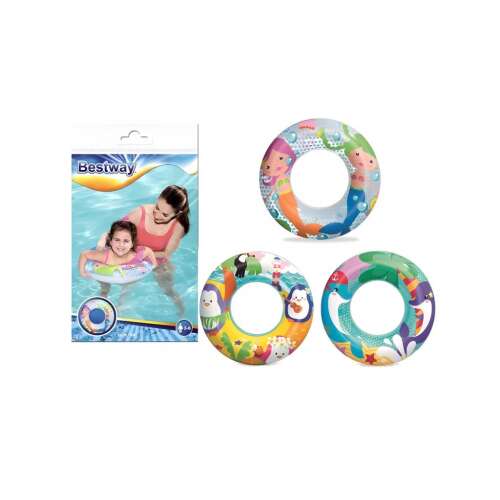 Bestway inel gonflabil de înot de 51 cm pentru copii, disponibil în modele de sirenă, pinguin și delfin