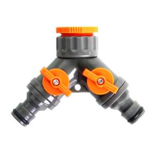 Conector furtun 2 cai cu stop, Top Garden, plastic, 1/2"-3/4" 102499502 - Irigare