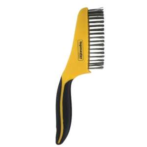 250 mm Steel Wire Wheel Brush, 4 Rows, Rubber Handle, TopMaster, 390802 97517050 - Wire Brush Tool