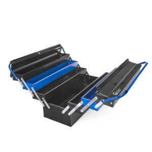 Geöffneter Geko G10851 7-Schubladen-Werkzeugkasten aus Metall mit Fächern - Geko