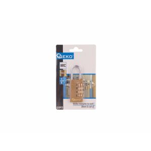 Brass Combination Lock, 28 mm, Geko G10913 131332227 - Padlock