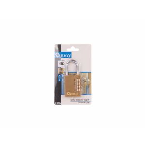 Brass Combination Lock, 38 mm, Geko G10914 131332234 - Padlock