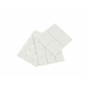 Self-adhesive felt protector set, round and rectangular, 25 x 25 mm / 40 x 40 mm, white, Geko G29815 131332779 - Office Furniture