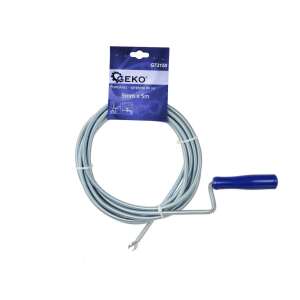 GEKO G73150 drain cleaning snake, 5mm x 1.5m, galvanized, with blue handle - Cleaning Tool