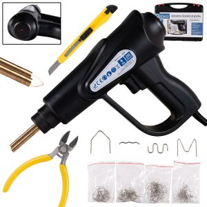 Geko G81281 70W Plastic Welding Gun Kit with Staples, Pliers, and Cutter - Soldering Machine