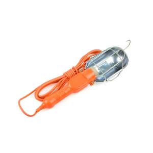 Keltin K02000 Werkstattlampe mit 5m Kabel, orange, Metallkäfig, E27 Fassung - Arbeitslampen