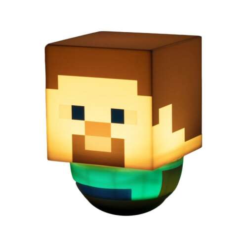 Minecraft Steve Sway Light, hivatalos engedéllyel, elemmel működő, éjszakai fény, gyerekszoba dekoráció