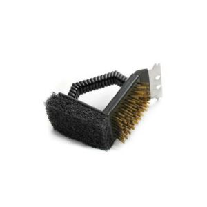 AE124 Szczotka do grilla 3w1 ze skrobakiem i gąbką do czyszczenia BBQ - Grillowanie i gotowanie na świeżym powietrzu