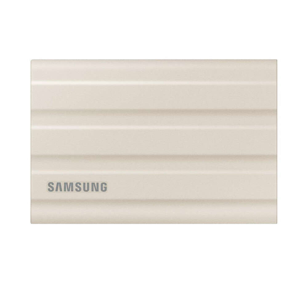 Samsung hordozható ssd t7 shield, usb 3.2 gen.2 (10gbps), 2 tb, bézs