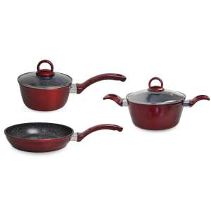 Retro - 10 részes, pöttyös, zománcozott edénykészlet