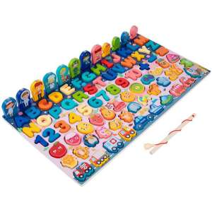 Jucărie Montessori din lemn 6 în 1, educativă și care potrivește formele 97558761 - Jocuri si jucarii educative