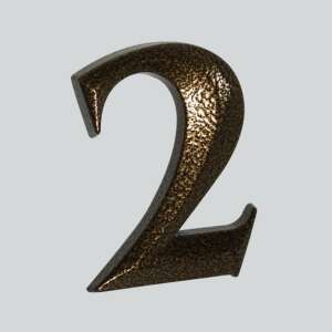 Antyczny brązowy numer domu 2 - Tablica rejestracyjna domu