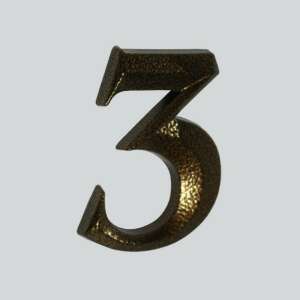 Numer domu 3 z brązu - Tablica rejestracyjna domu