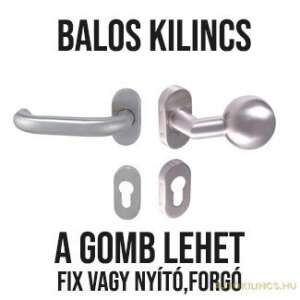 U-alakú kertkapuhoz oválrozettás rozsdamentes inox PZ asszimetrikus gomb/kilincs, balos - Perfekto