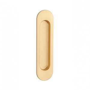 Aprile 7040 Satin Gold Oval Sliding Door Handle - Sliding Door Hardware