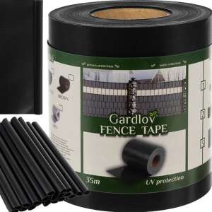 Gardlov fence tape, black, 35m, with clips - Privacy Screen