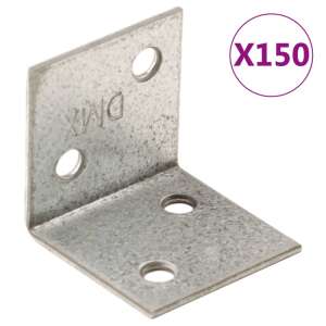 vidaXL 150 db horganyzott acél saroktartó, 2 mm vastagság, 30x25x30 mm - Rögzítő