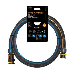 Fiskars Comfort Schlauchset, 13 mm (1/2'), 1,8 m, mit Anschlüssen - Bewässerung