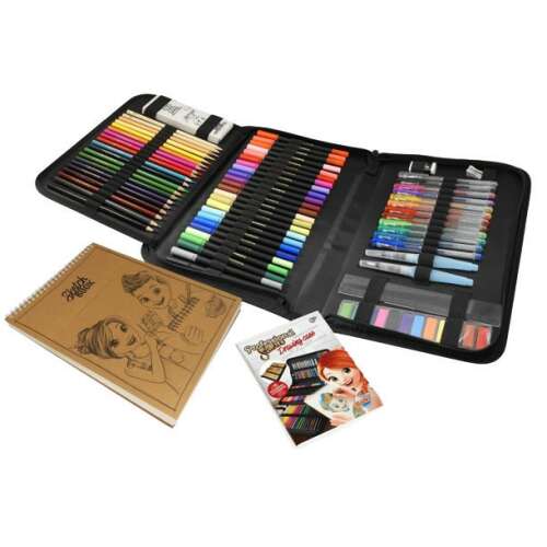 BUKI Professional Studio rajzkészlet, rajzoló készlet gyerekeknek, ceruzák, filctollak, kréták, vízfesték, vázlatfüzet, tok