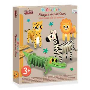 Crealign accordion folding kit, Animals of the Savannah, 3+ years, folding paper craft, 4 animal bases, 8 folding strips, instructions - Crealign