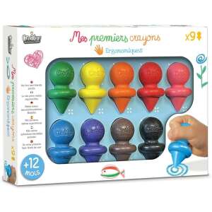 CreaLign Első kréta készletem, 9 darabos ergonomikus zsírkréta készlet kis kezeknek - Crealign