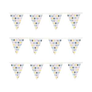 Színes, mintás textil zászlófüzér, 5 m Jabadabado