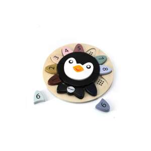 Magni pingvin fa puzzle számokkal kisgyermekeknek, számok és számolás tanulásához - Magni