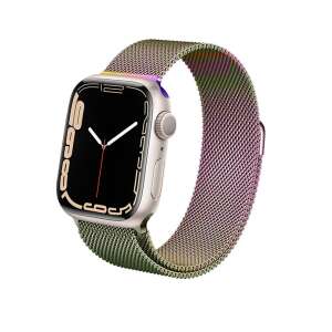 Crong Milano brățară metalică irizată pentru Apple Watch 38/40/41mm, stil Milanese Loop, compatibilă cu Apple Watch Series 1, 2, 3, 4, 5, 6, 7, 8, SE - Apple Curea ceas inteligent