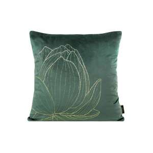 Eurofirany Lótuszvirág Bársony Párnahuzat - Sötét Menta - 45x45 cm