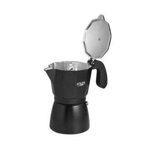 Adler AD 4421 Espresso Coffee Maker, black, 6 cups, stovetop, aluminum - Adler
