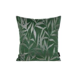 Blink22 Bársony Párnahuzat - Levélmintás - Sötétzöld - 45x45 cm
