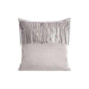 Jasper Bársony Párnahuzat Rojtokkal - Ezüst - 45x45 cm