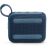 Back view of blue JBL Go 4 portable Bluetooth speaker