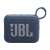 Front view of the JBL Go 4 portable Bluetooth speaker in blue