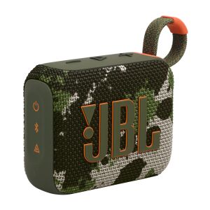 Boxă Bluetooth JBL Go 4 camuflaj, vedere frontală cu logo-ul JBL - JBL Boxe Portabile