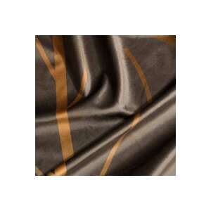 Eurofirany Alisma2 sötétítő függöny anyag részlet, barna színben, arany levél mintával - Függöny