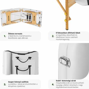 TecTake Masážny stôl - Profesionálny - 7,5 cm Polstrovanie