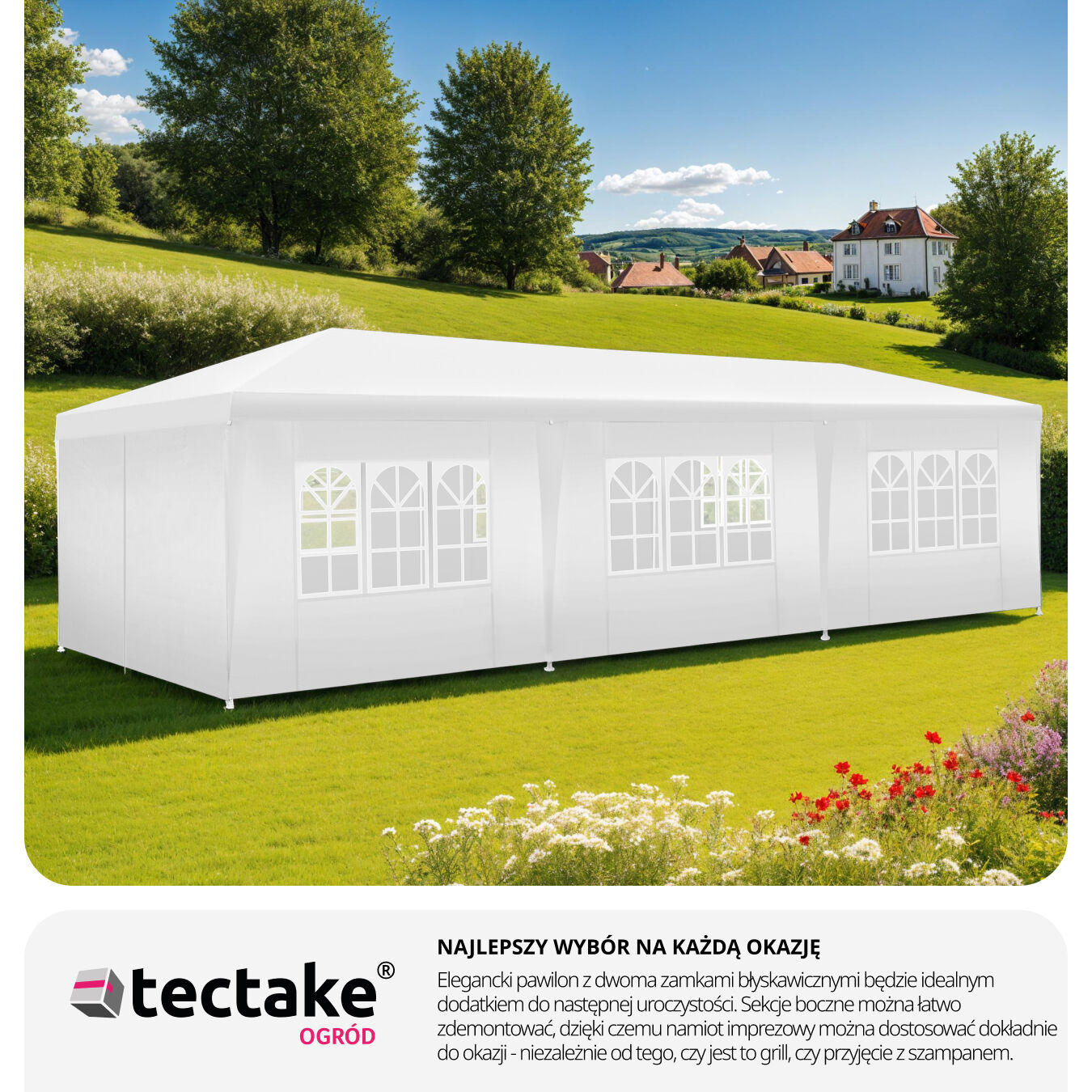 TecTake Elasa Pavilon - Rendezvénysátor - 9x3m