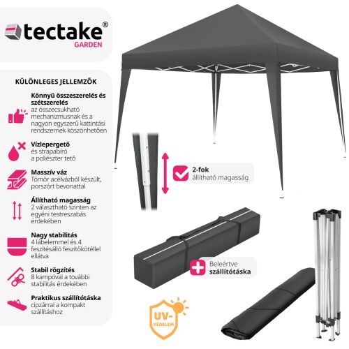 Tectake Linosa Összecsukható Pavilon - 3x3 m 131667235